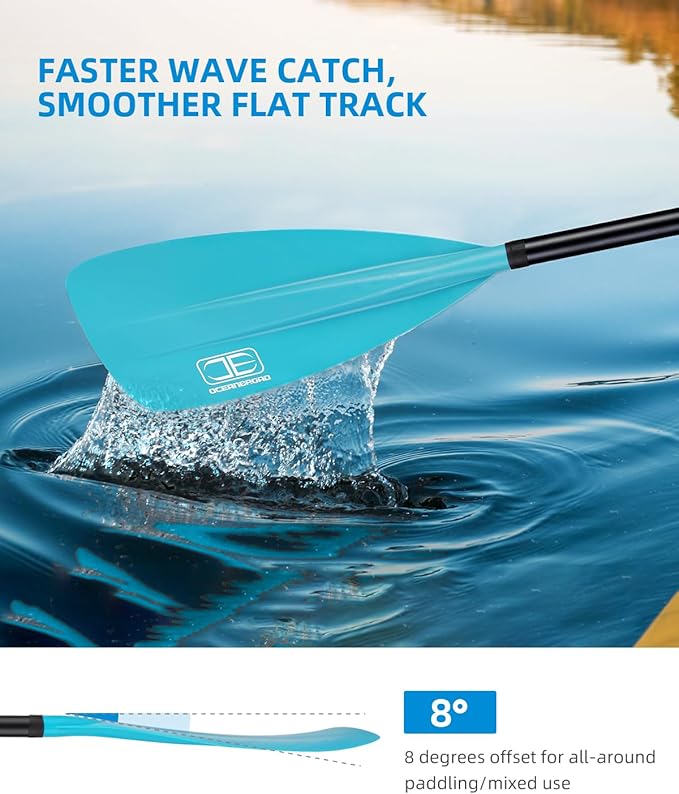 OCEANBROAD SUP Paddle - Adjustable Stand-Up Paddle for Paddleboard Kayak, Adjustable Aluminum Alloy Shaft with Reinforced Nylon Blades-StrideForce Fitness