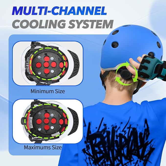 Kids Bike Helmet for 5-8-14 Kids Skateboard Helmet Boys Girls Child Youth Adjustable Lightweight Ventilation and Multi-Sports Scooter Cycling Roller Balance Bike-StrideForce Fitness