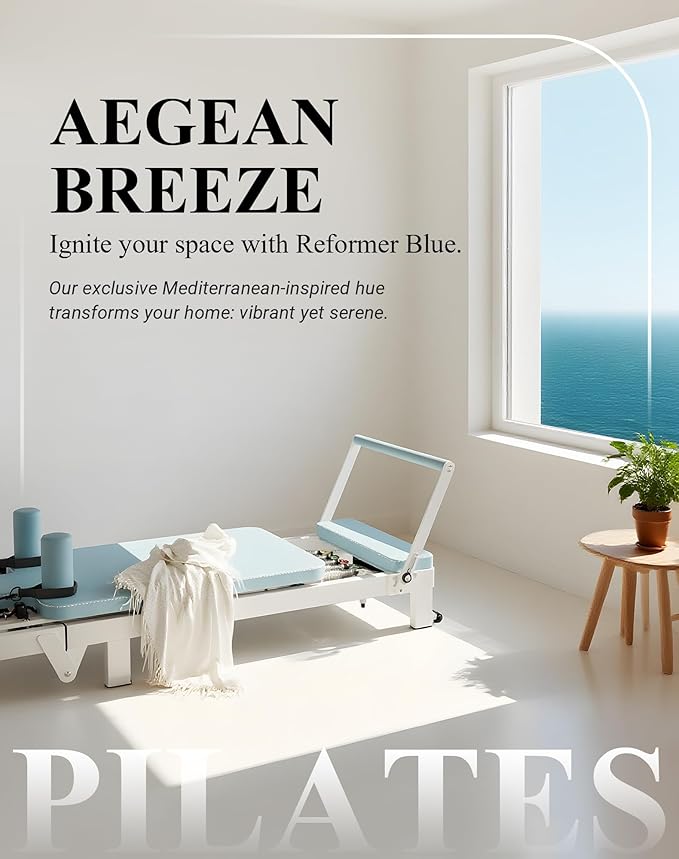 PAETA Pilates Reformer, Foldable Reformer Pilates Machine with Music Wire Springs, Pilates Equipment for Home Workouts with Jump Board, Up to 400 LBS-StrideForce Fitness