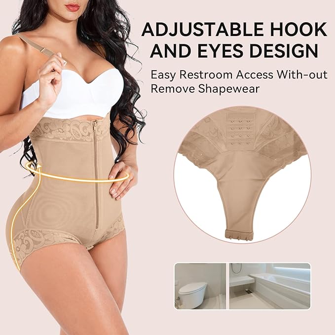 Shapewear for Women Tummy Control Fajas Colombianas Body Shaper Butt Lifter Compression Garment Open Bust Bodysuit-StrideForce Fitness