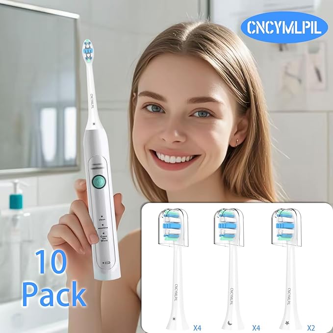Replacement Toothbrush Heads for Philips Sonicare Replacement Heads, Electric Replacement Brush Head Compatible with Phillips Sonicare Electric Toothbrush, 10 Pack