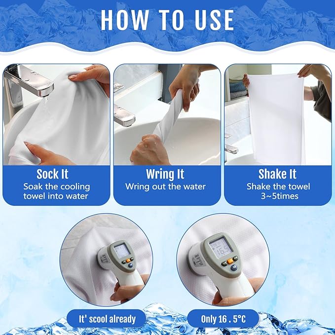 Hosuly 30 Pack Cooling Towels, 40"x12" Ice Breathable Soft Chilly Sweat Rag Microfiber Workout Rags for Gym Cooling Towels for Neck and Face for Yoga Golf Sport Running-StrideForce Fitness