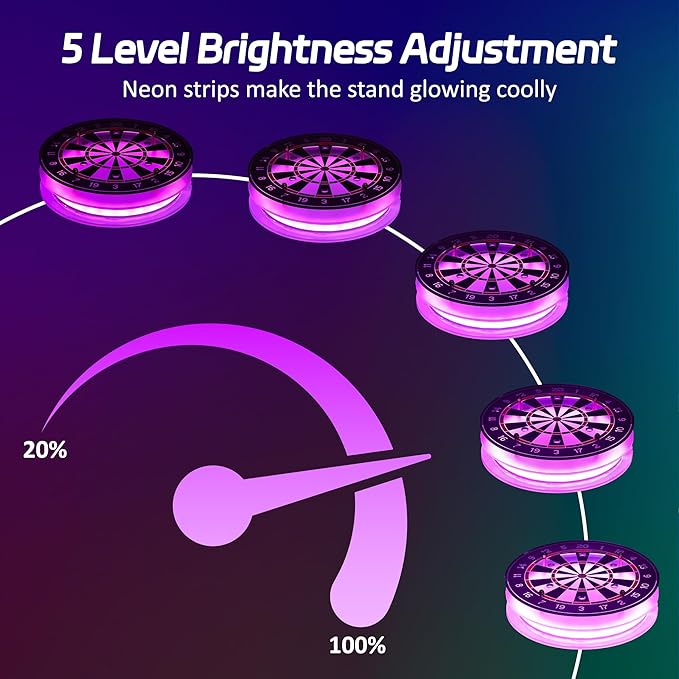 Light Up Dart Holder, Acrylic Dart Holder with Multiple Color Modes and Brightness Adjustment Function with Remote Control, Birthday Christmas Dart Gifts for Men or Darts Enthusiasts-StrideForce Fitness