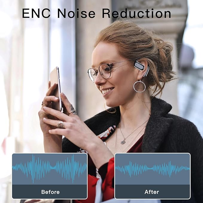 Wireless Earbuds Bluetooth Earbuds Built-in Mic with Ear Hooks 50H Playtime Ear Buds LED Display Charging Case Waterproof Design for Running Fitness-StrideForce Fitness