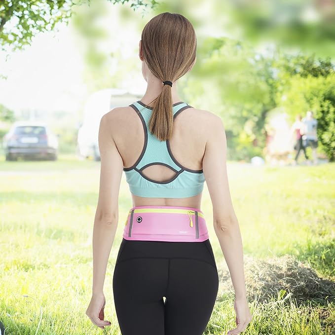 USHAKE Slim Running Belt, Workout Fanny Pack for Men Women,Exercise Waist Pack for Apple iPhone Holder, Runner Belt for Running Walking Cycling Camping Gym-StrideForce Fitness