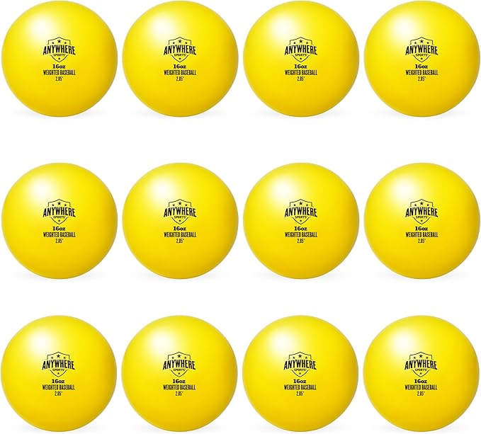 Weighted 16 oz Training Baseballs - Hitting & Pitching for All Skill Levels - Improve Power and Mechanics with Weighted Baseball Training Balls, 2.85” Diameter-StrideForce Fitness