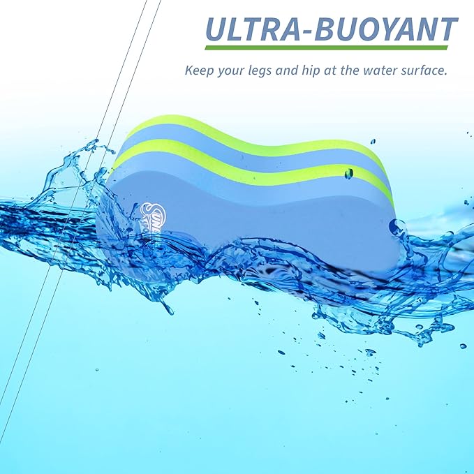 Sunlite Sports EVA 5-Layer Pull Buoy Leg Float - Pool Training Aid, Legs and HIPS Support for Adults, Kids, and Beginners, for Swimming Stroke-StrideForce Fitness