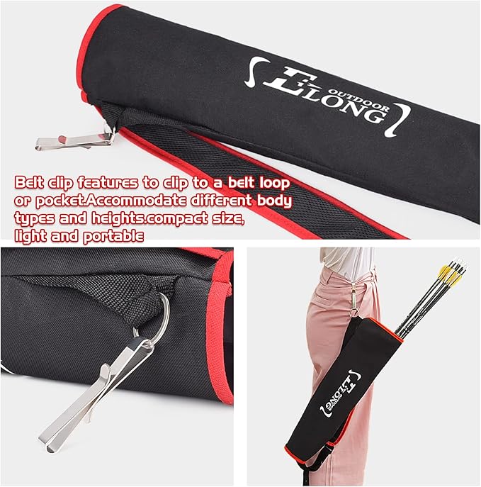 Elong Adjustable Archery Back Arrow Quiver Holder - Upgraded Quiver Arrows for Compound Recurve Bow and Hunting Target Practicing Youth and Adults-StrideForce Fitness