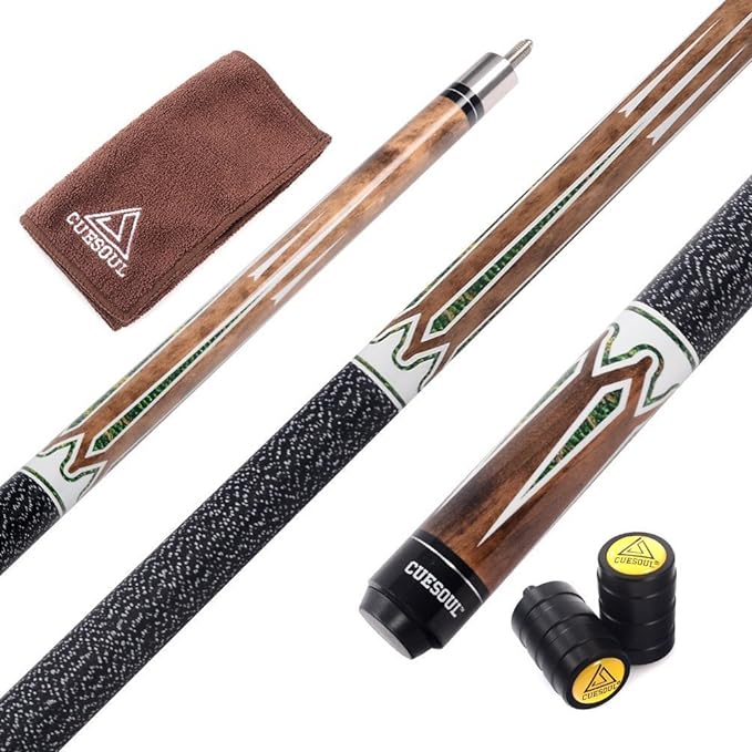 CUESOUL 58 Inch 19oz/20oz Maple Billiard Stick Pool Cue Set 11.5mm/13mm Tip[Weight Adjustable]-StrideForce Fitness