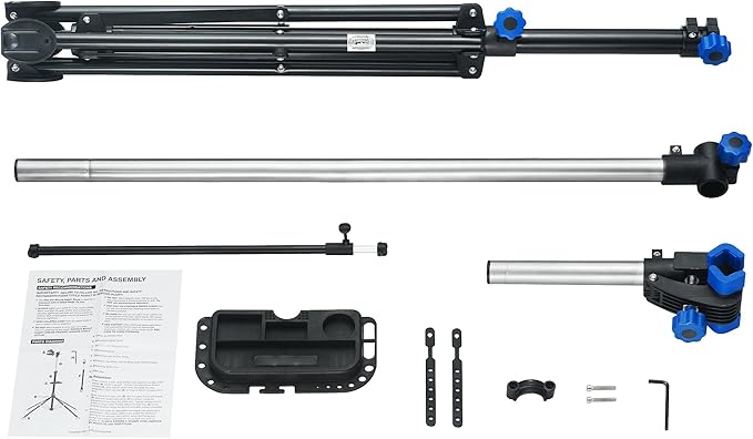 Pro Stand Plus Bike Rack - Heavy-Duty Telescoping Bicycle Stand with Tool Tray, Rotating Clamps, and Adjustable Handlebar Rod by RAD Cycle (Black)-StrideForce Fitness