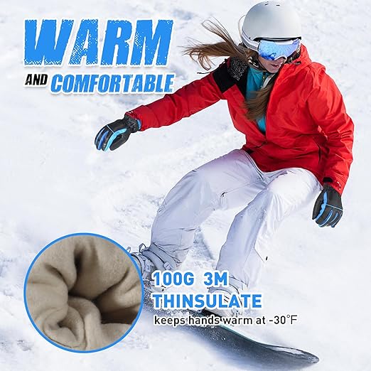 HANDLANDY Insulated Work Gloves Waterproof for Men Women, 3M Thinsulate Ski Gloves Winter Cold Weather Work Gloves Touchscreen (Large, Black)-StrideForce Fitness