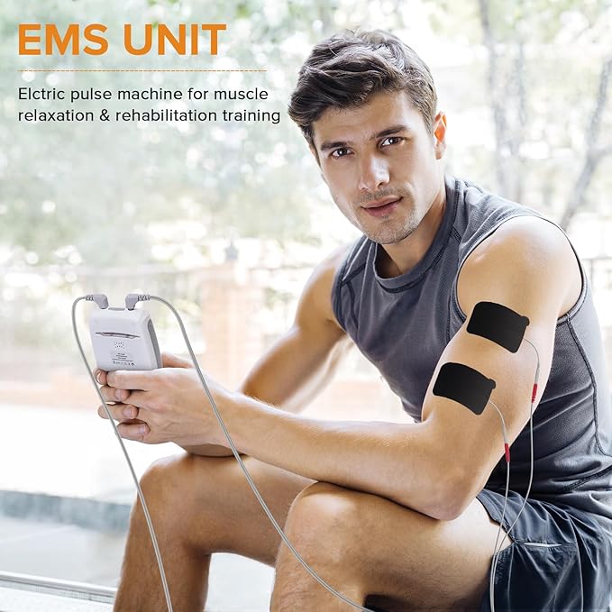 4 in 1 TNES Unit Muscle Stimulator Rechargeable Dual Channel EMS Muscle Massager Electronic Pulse Machine 36 Modes for Pain Relief Therapy,12 PCS TENS Unit Electrode Pads,Storage Case-StrideForce Fitness