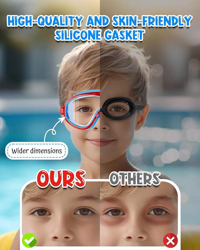 Rantizon Swim Goggles 2 Pack, Wide View Anti Fog&UV Swimming Goggles for Audlt, No Leaking Swim Glasses for Men Women Kids-StrideForce Fitness