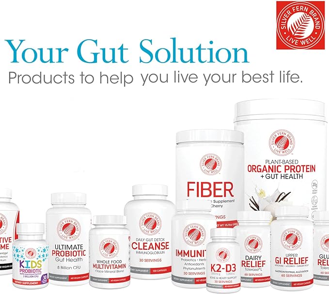 Silver Fern Gut Rehab Kit - 30 Day Supply - Cleanse Daily (1 Bottle = 120 Capsules) & Ultimate Probiotic (1 Bottle = 60 Capsules) - Immunoglobulins & Spore Forming Probiotics-StrideForce Fitness