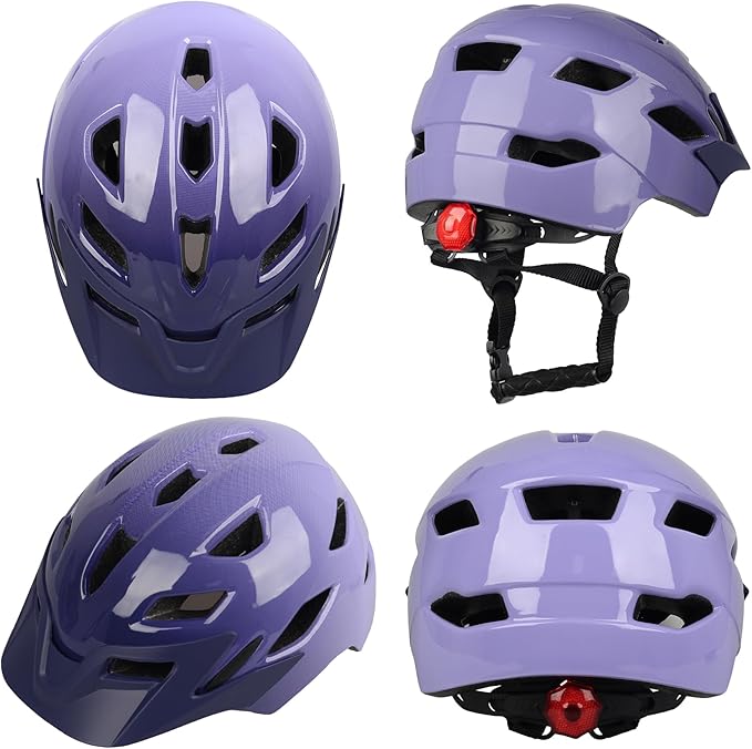 Kids Bike Helmet,Bavilk Kids Boys Girls Bike Helmets with LED Light Detachable Visor Children Youth Teen Multi-Sport for Skating Cycling Scooter Skateboard Adjustable & Lightweight 19.7"-22.4"-StrideForce Fitness