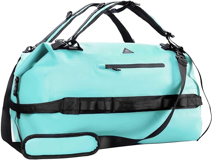Haimont Large Waterproof Duffel Backpack Roll-Top Heavy Duty Dry Duffle Bag for Boating, Travel, Motorcycle, Kayaking, Camping, 60L-StrideForce Fitness