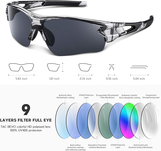 BEACOOL Polarized Sports Sunglasses for Men Women Youth Baseball Fishing Cycling Running Golf Motorcycle Tac Glasses UV400-StrideForce Fitness