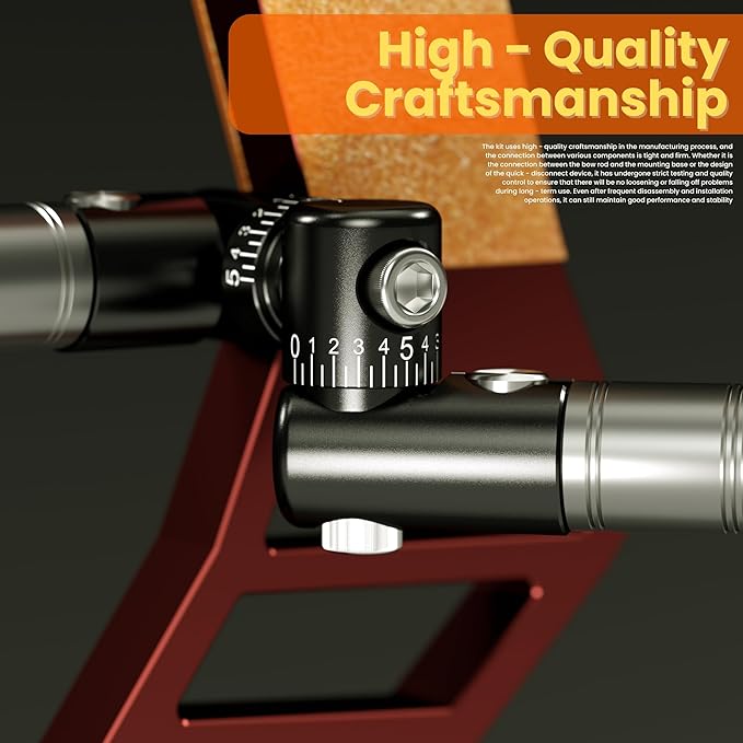 Bow Stabilizer Kit, Adjustable Bow Rod Stabilizer for Compound Bows, Quick Disconnect Single-Sided V-bar Mount, Aluminum Alloy Sidebar Mount Bow Mount-StrideForce Fitness