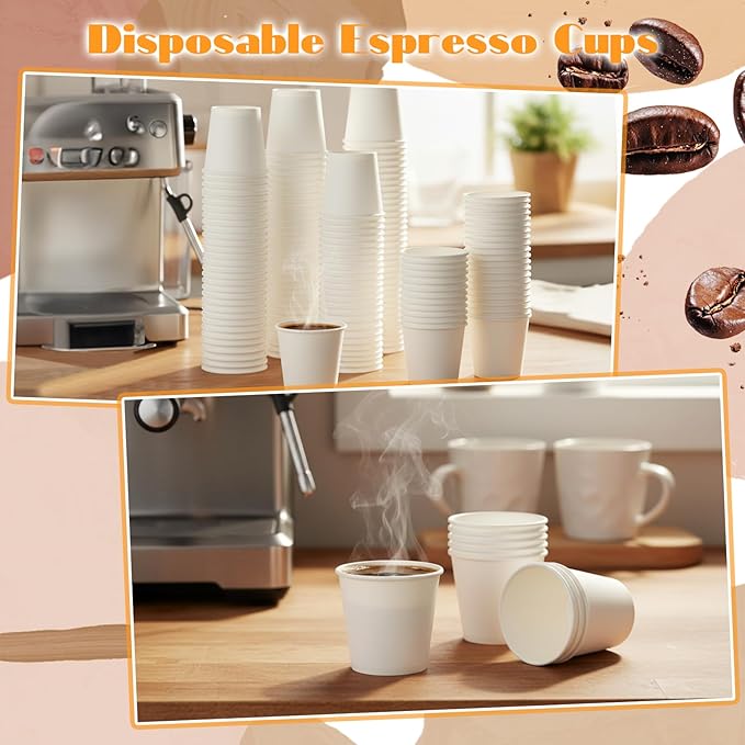 1000 Count 2 oz Bathroom Cups, Disposable Paper Bath Cups, Small Paper Cup, Bathroom Mouthwash Cup, White Mini Espresso Trophy for Bathrooms, Travel, Picnic