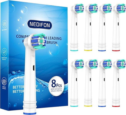 Replacement Toothbrush Heads for Oral B Braun(Individually Packaged),8 Pack Professional Electric Toothbrush Heads Compatible with Oral B 7000/Pro 1000/9600/ 5000/3000/8000 (8 Count)