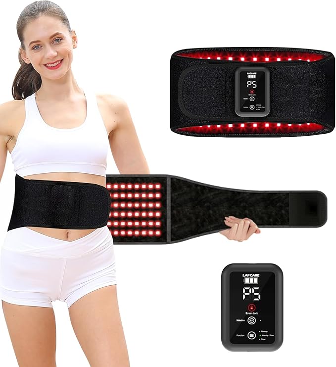 Red Light Therapy Belt, Infrared Light Therapy Device with Massage and Timer, Rechargeable 660nm&850nm Red Light Therapy for Body Pain Relief（7.9 * 47’‘）-StrideForce Fitness