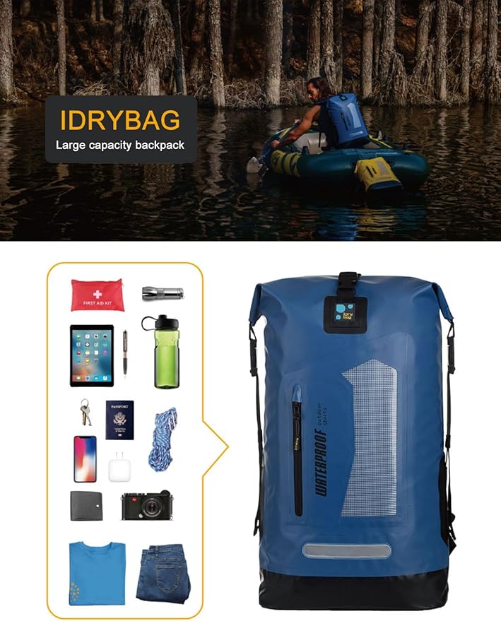 IDRYBAG Waterproof Backpack for Men 20L/30L/40L, Floating Dry Bag Kayak, Dry Backpack Hiking-StrideForce Fitness