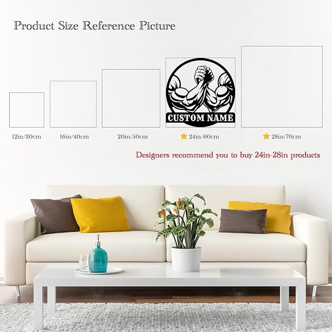 Customized Metal Gym Name Sign, Personalized Sports Room Wall Art,Metal Gym Sign,Unique Fitness Wall Sign, Gym Lovers Unique Gift, Gym Wall Art,Training Center Sign (Style-10)-StrideForce Fitness