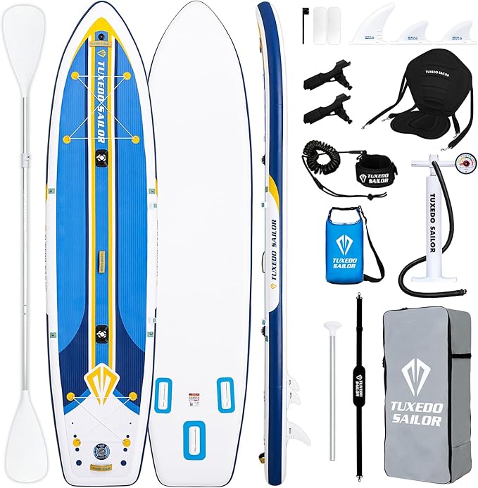Tuxedo Sailor Kids Inflatable Paddle Board Lightweight and Safe Fishing Stand Up Paddle Board for Adults with Accessories-StrideForce Fitness