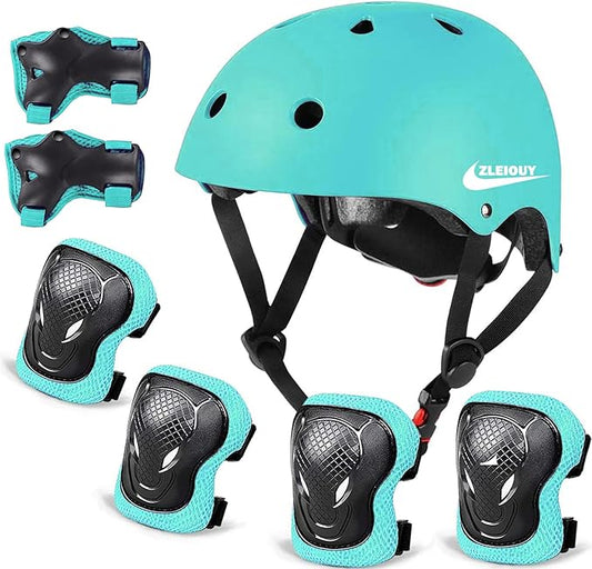 Adjustable Helmet for Ages 3-16 Kids Toddler Boys Girls Youth,Protective Gear with Elbow Knee Wrist Pads for Multi-Sports Skateboarding Bike Riding Scooter Inline skatings Longboard Roller Skate-StrideForce Fitness