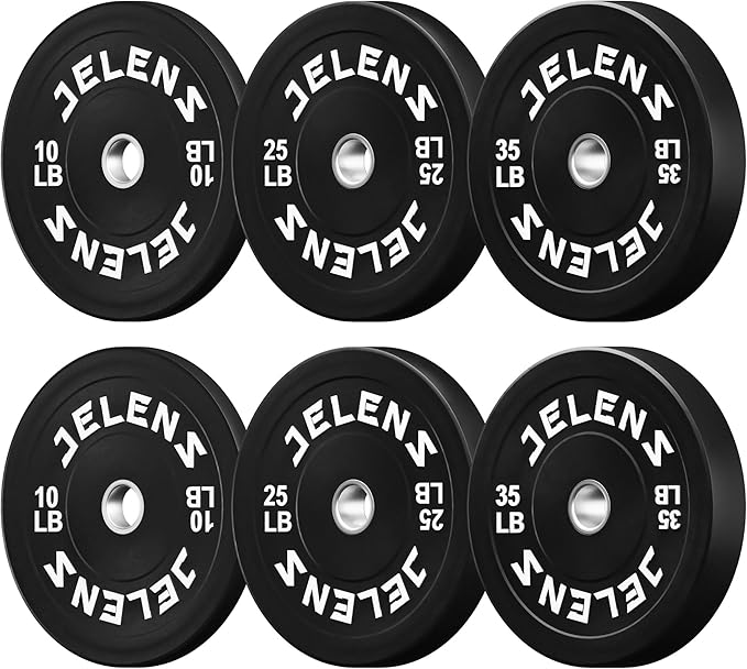 Olympic Barbell Weight Plates Set, 2-Inch Black/Colored Rubber Bumper Plate Weight Set for Strength Training and Weightlifting, Multiple Options-StrideForce Fitness