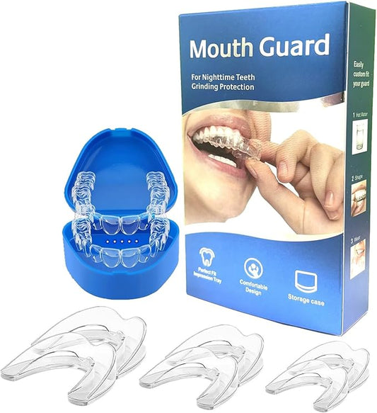MouthGuard for Grinding Teeth at Night, 3 Sizes, Teeth Grinding Mouth Guard for Sleep, Mouth Guard for Clenching at Night, Perfect fit Anti-Grinding Night Guard for Adults