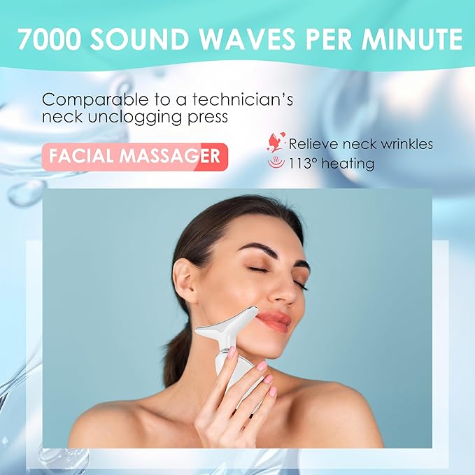 Facial Massager Red-Light-Therapy-for-Face and Neck, Face 𝖲 culpting Wand with 7 Color (Light White)-StrideForce Fitness