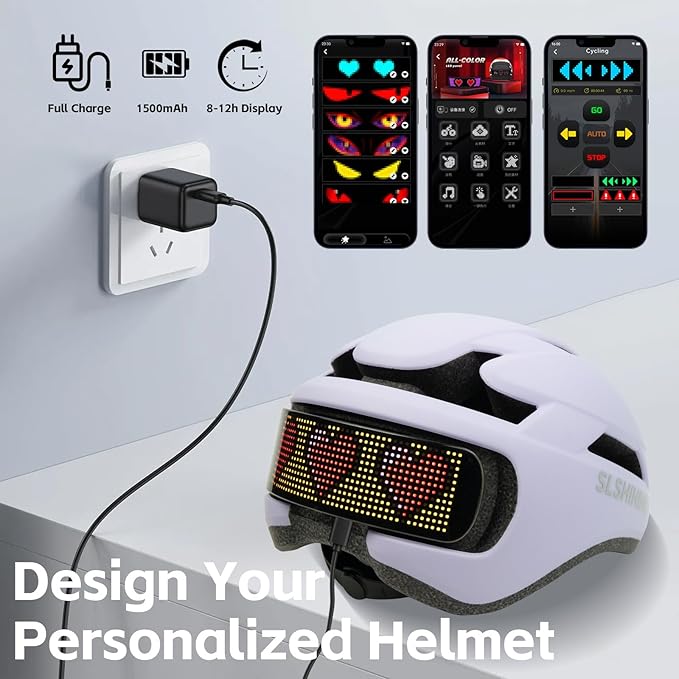 Smart Bike Helmet with Light: Bicycle Helmets for Adult Teens for Mountain & Road Cycling Electric Scooter Skateboard Skating-StrideForce Fitness