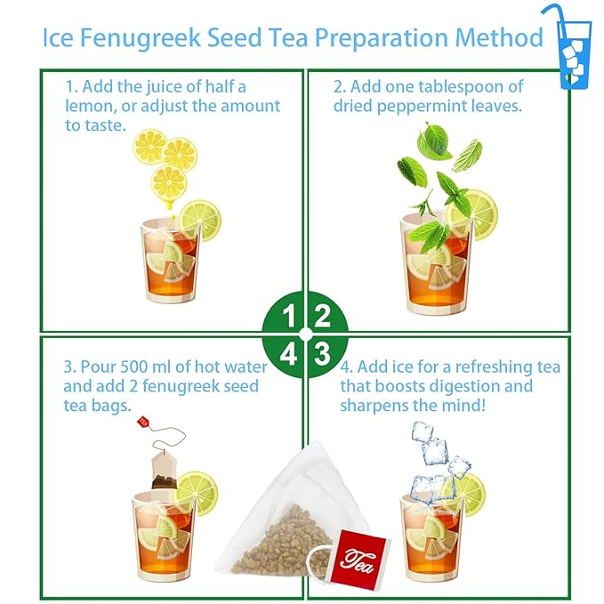 Samcci - Fenugreek Seed Tea Bags, 50 Teabags, 3g/bag - Natural Healthy Fenugreek Methi Seeds Herbal Tea - Non-GMO - Caffeine-free - Support Digestion & Improve Heart Health-StrideForce Fitness