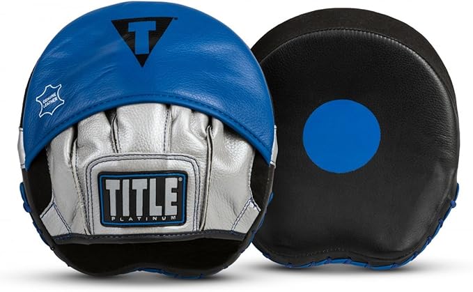 Platinum Perilous Micro Palm Mitts, Black/Silver/Blue - Boxing & Muay Thai Pads, Punching & Focus Mitts, MMA & Kickboxing Equipment-StrideForce Fitness