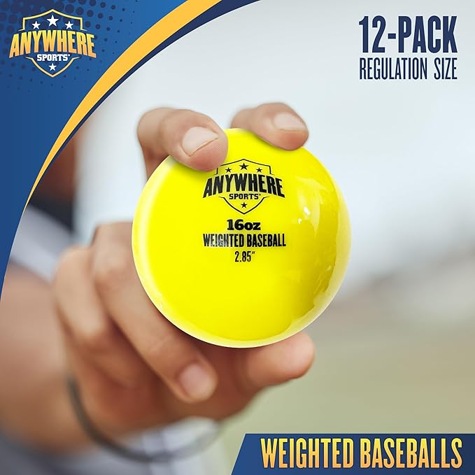 Weighted 16 oz Training Baseballs - Hitting & Pitching for All Skill Levels - Improve Power and Mechanics with Weighted Baseball Training Balls, 2.85” Diameter-StrideForce Fitness