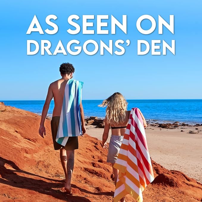 Dock & Bay Beach Towel - Quick Dry, Sand Free - Compact, Lightweight - 100% Recycled - Includes Bag - Summer - Peach Sunrise - Extra Large (200x90cm, 78x35)-StrideForce Fitness