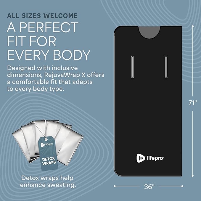 LifePro RejuvaWrap Infrared Sauna Blanket for Detox & Relaxation – Available in 5 Colors & 3 Models – Portable Far Infrared at Home Sauna for Muscle Relief, Circulation & Recovery – 9 Heat Levels-StrideForce Fitness