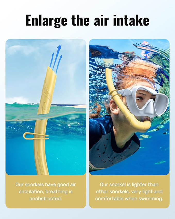 W WSTOO Adults Diving Snorkel Breathing Tube Silicone Flexible Foldable Snorkel Anti-Drop for Freediving Swim Training,Diving and Scuba Diving,Easy to Carry for Travel-StrideForce Fitness