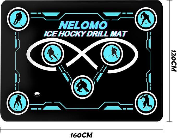 Ice Hockey Training Mat Ice Hockey Training Equipment Large Drill Mat 160CM X 120CM Rubber Ice Hockey Training Gadget for Ice Hockey Lovers-StrideForce Fitness