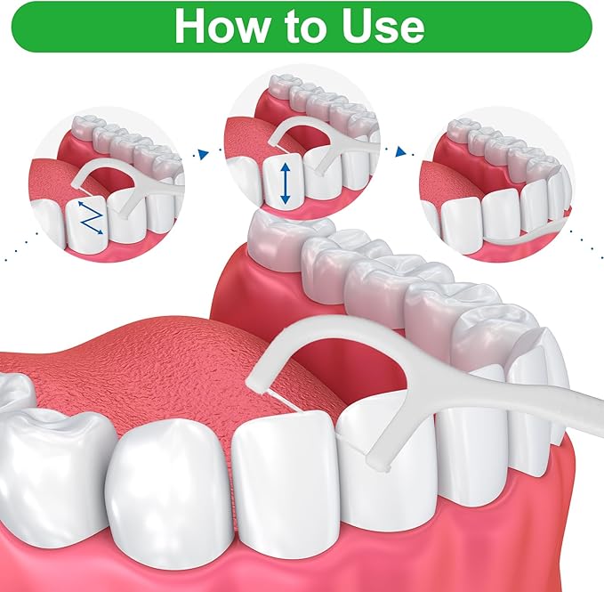 1000 Count Dental Flossers, Individually Wrapped Floss Picks, Floss Singles Bag, Toothpicks Flossers for Adults, Dental Picks Oral Care Teeth Clean Flat Wire