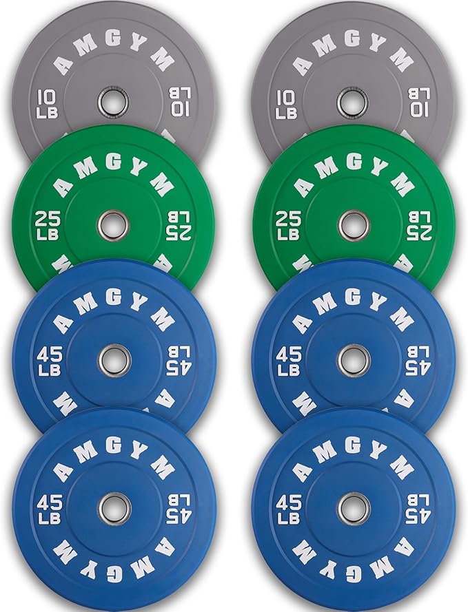2 Inch Bumper Plates，10-500lbs，Barbell Rubber Olympic Weight Plates Set for Home Gym, Strength Training & Weight Lifting, Multiple Options Colors-StrideForce Fitness