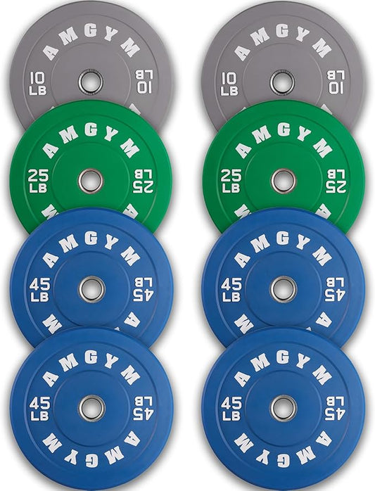 2 Inch Bumper Plates，10-500lbs，Barbell Rubber Olympic Weight Plates Set for Home Gym, Strength Training & Weight Lifting, Multiple Options Colors-StrideForce Fitness