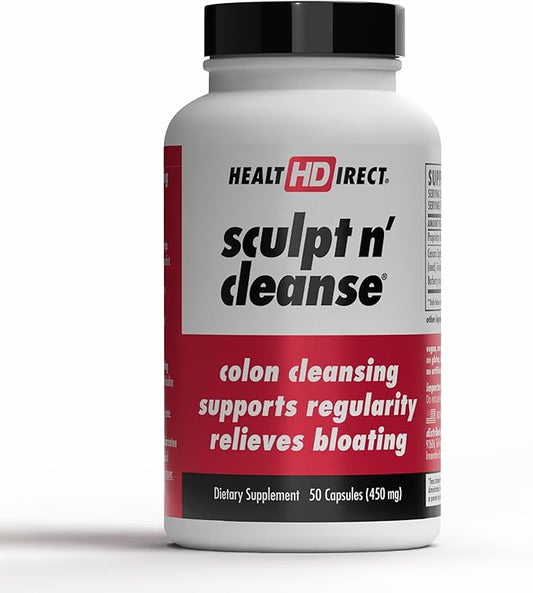 HEALTH DIRECT Sculpt n' Cleanse - Herbal Colon Cleanse for Digestive Health & Regularity - Natural Detox & Gut Flush Supplement - 50 Veggie Capsules-StrideForce Fitness