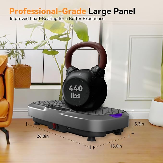 UCIN Vibration Plate Exercise Machine, Vibration Plate for Lymphatic Drainage, 330 Lbs Capacity Vibrating Plate for Weight Loss Home Fitness with Resistance Bands/Pilates Ball-StrideForce Fitness