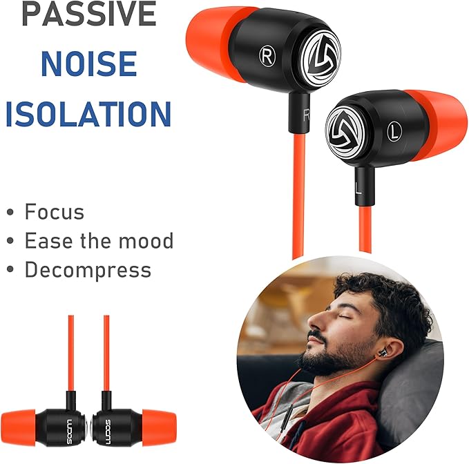 LUDOS Clamor USB C Headphones for iPhone 16 15 Pro Max Plus iPad Pro, 5 Years Warranty, USB-C Earbuds for Samsung Galaxy S24 S23 Ultra S22 S21 FE S20 A55 A54 A53, USB Type C Earphones - Coral-StrideForce Fitness