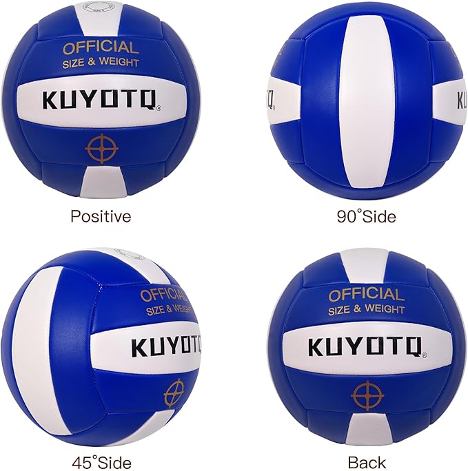KUYOTQ Official Size 5 in&Outdoor Beach Volleyball,3MM Thickened Surface Soft Leather Youth Womens Mens Volleyball for Game Gym Training(Deflated)-StrideForce Fitness