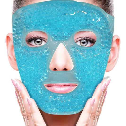 ZNÖCUETÖD Cold Face Eye Mask Ice Pack Reduce Facial Puff, Dark Circles, Gel Hot Heat Cold Compress Pack, Face SPA for Woman Sleeping, Pressure, Headaches, Skin Care, Post Laser Cosmetic Care[Blue]