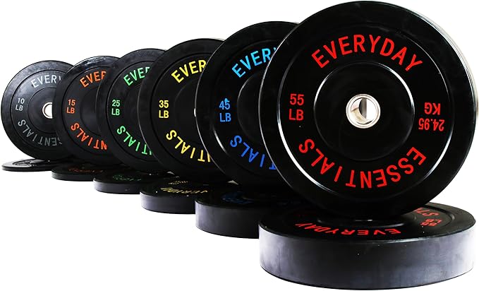 2-Inch Olympic Bumper Plates, Perfect Weight Plates for Weightlifting and Strength Training, Multiple Weights Available-StrideForce Fitness