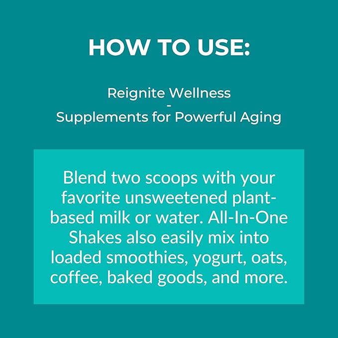 Reignite Wellness by JJ Virgin | Vanilla Plant-Based All-in-One Shake | Plant Protein Powder, Vitamins, Minerals, Greens & Aminos | 22g of Plant Protein | 30 Servings-StrideForce Fitness